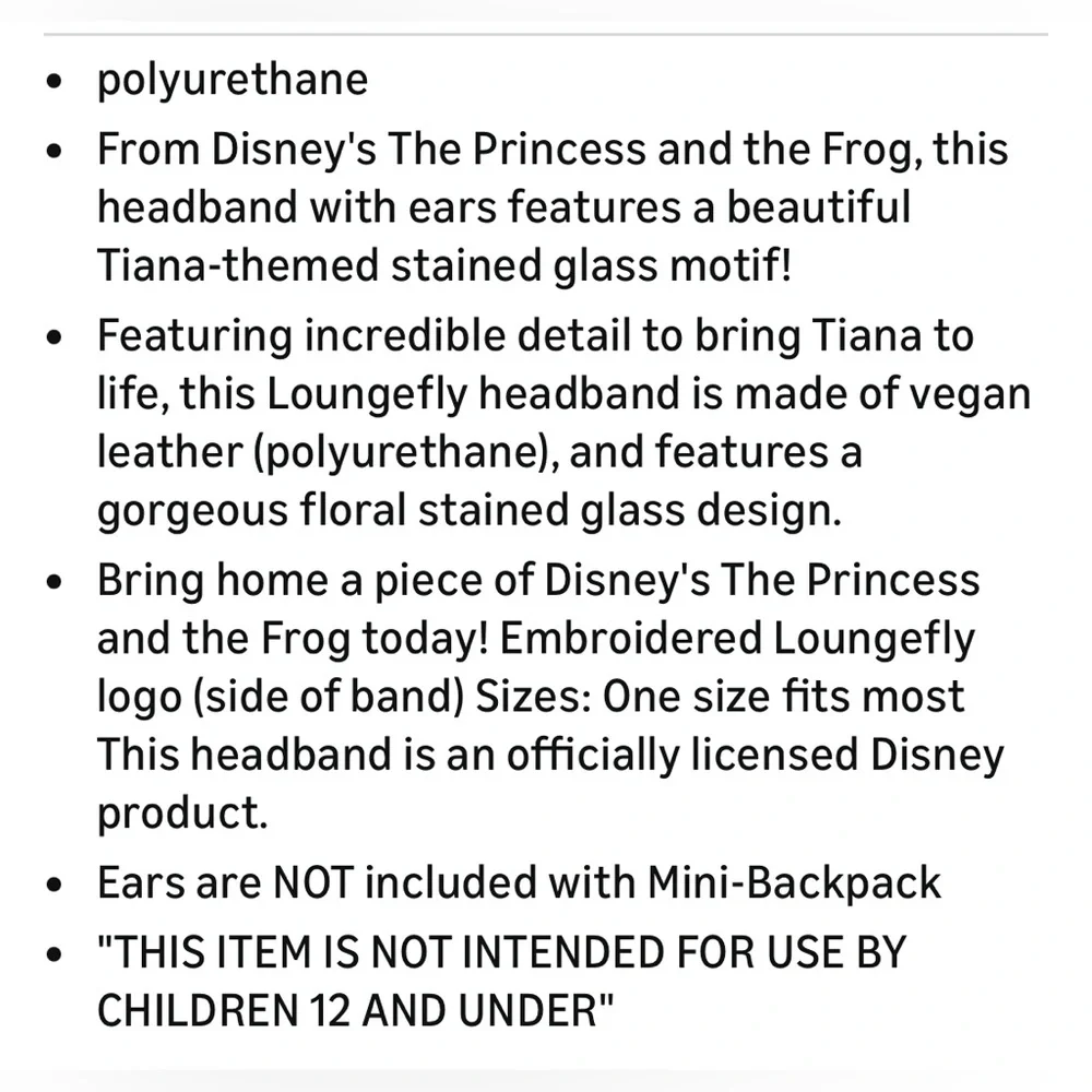 Loungefly Disney Princess Stained Glass Collection: Tiana Ears, Amazon Exclusive